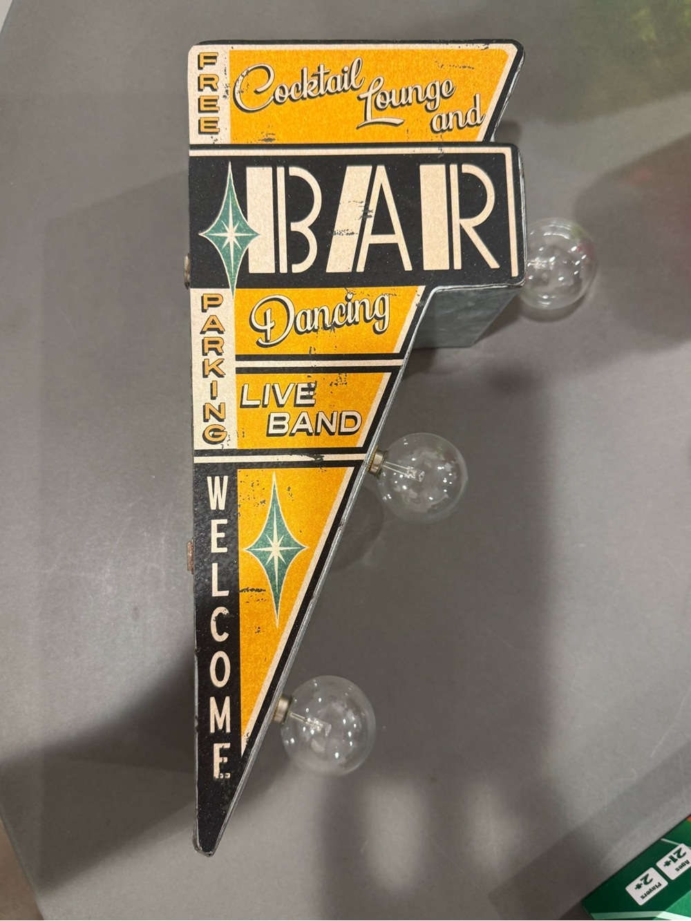 Retro Light-Up Bar Marquee Sign | Vintage Mid-Century Cocktail Lounge Wall Decor